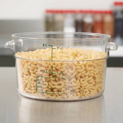 Carlisle 1076307 2 Qt. Clear Round Polycarbonate Food Storage Container