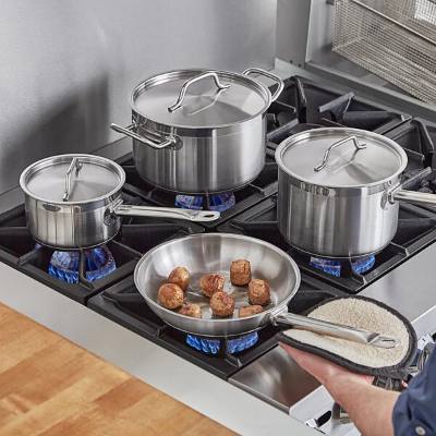 Vigor SS1 Series 7-Piece Cookware Set — 2 Qt., 4.5 Qt., 6.75 Qt. Sauce Pans + 9.5" Frying Pan