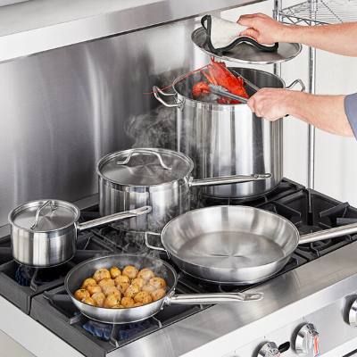 Vigor SS1 Series 8-Piece Cookware Set — 20 Qt. Stock Pot, 9.5" Non-Stick Fry Pan, 13" Fry Pan