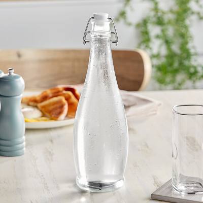 Libbey 109826 34.6 oz. Water Bottle with Clear Wire Bail Lid