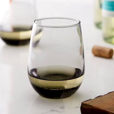 Libbey 231SM 15.25 oz. Moonstone Gray Stemless White Wine Glass