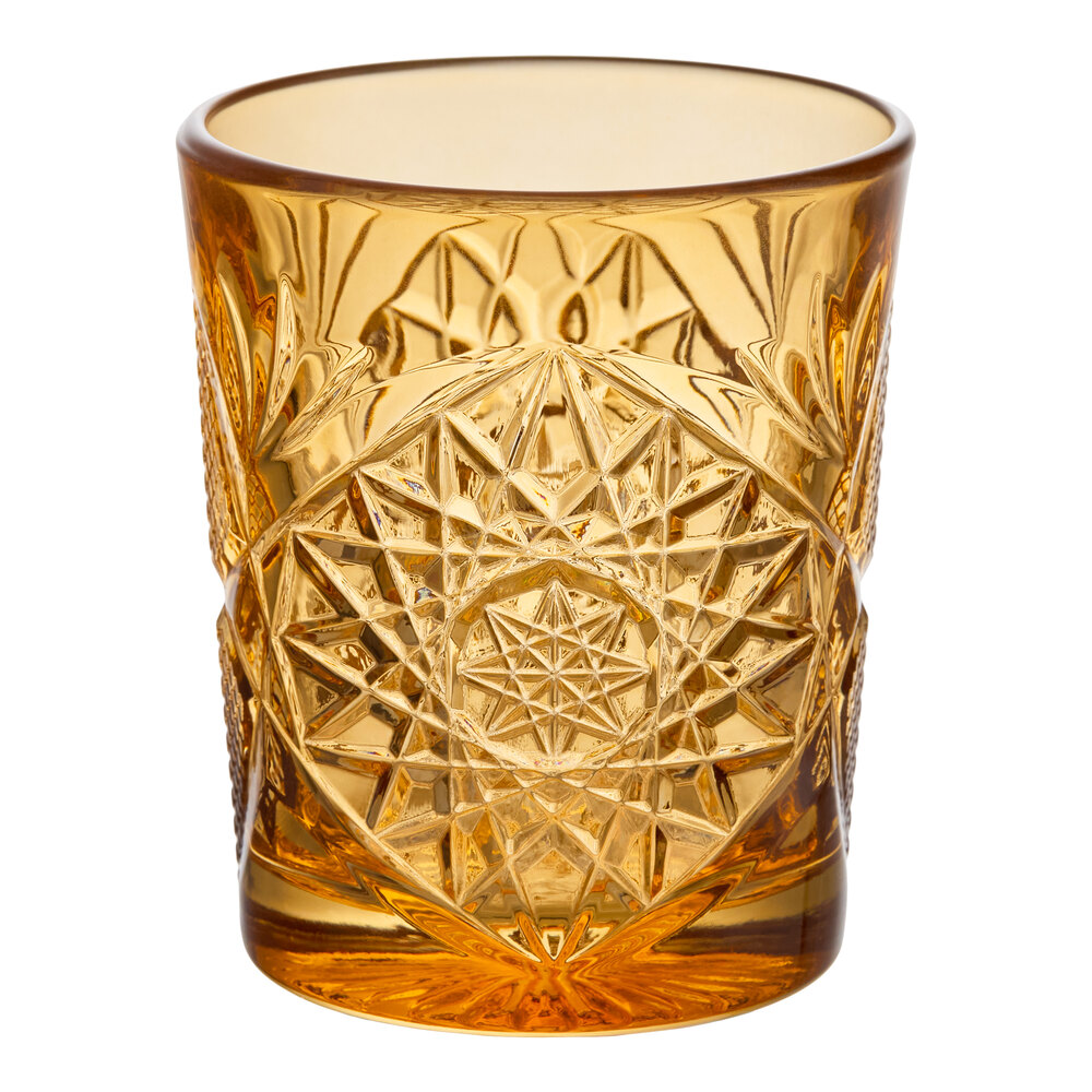 Libbey Hobstar 12 oz. Topaz Rocks / Double Old Fashioned Glass - 12/Case