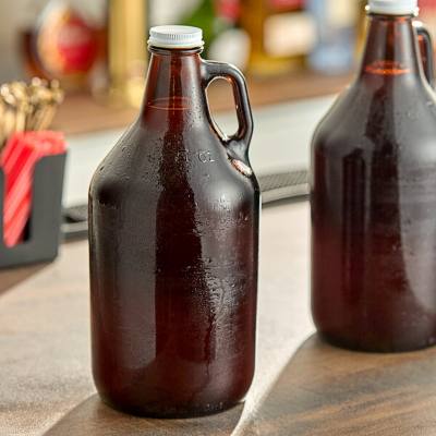 Libbey 70217 64 oz. Amber Growler