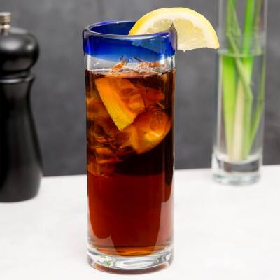 Libbey 92304 Aruba 16 oz. Zombie Glass with Cobalt Blue Rim