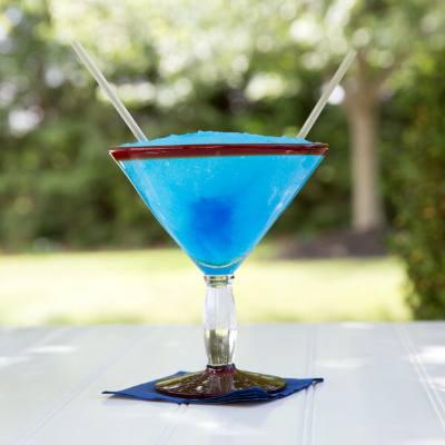Libbey Aruba 24 oz. Martini Glass with Red Rim and Base