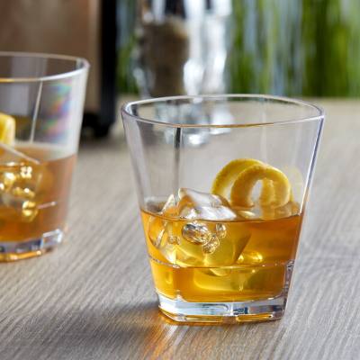 Libbey 92441 Infinium Torque 10 oz. Tritan™ Plastic Stackable Rocks / Old Fashioned Glass
