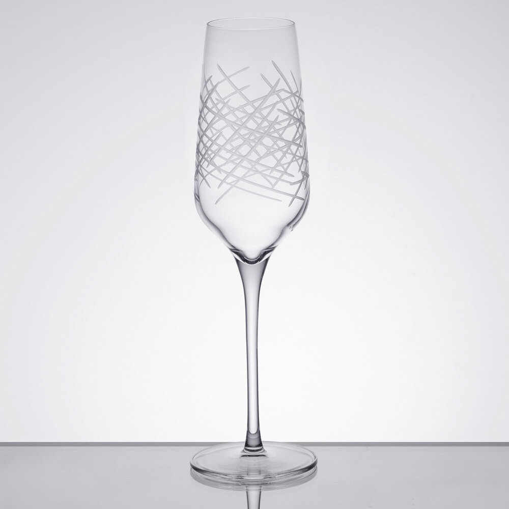 Reserve by Libbey 9332/69477 Renewal 8.5 oz. Crosshatch Champagne Flute - 12/Case