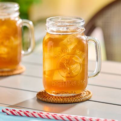 Libbey 97085 16 oz. County Fair Drinking Jar / Mason Jar with Handle