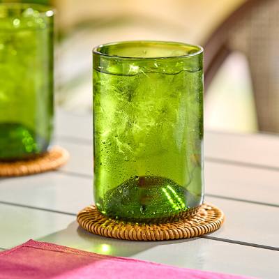 Libbey 97287 12 oz. Green Repurposed Wine Bottle Tumbler