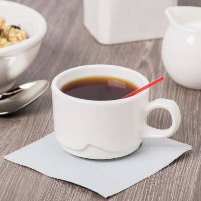 Libbey 902903004 Flint Barista 8 oz. Ivory (American White) Porcelain Medium Stacking Cup