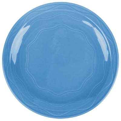 Libbey 903032003 Cantina 7 1/4" Blueberry Carved Round Porcelain Plate