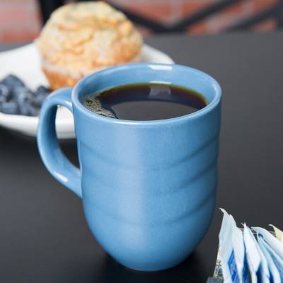 Libbey 903032004 Cantina 11 oz. Blueberry Carved Porcelain Mug