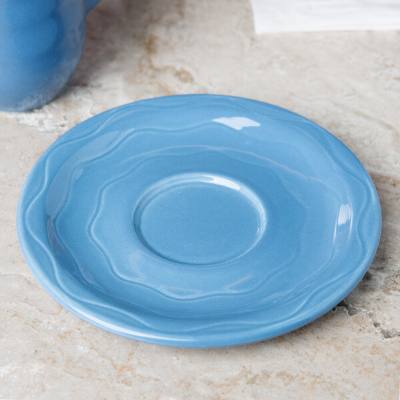Libbey 903032201 Cantina 6 1/4" Blueberry Carved Porcelain Saucer