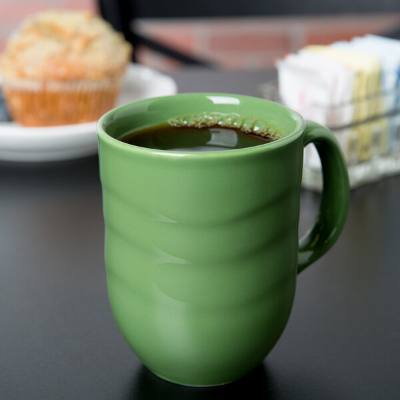 Libbey 903035004 Cantina 11 oz. Sage Carved Porcelain Mug