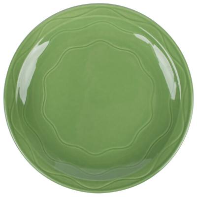 Libbey 903035009 Cantina 6 1/4" Sage Carved Round Porcelain Plate