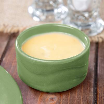 Libbey 903035600 Cantina 2 oz. Sage Carved Stacking Porcelain Bowl