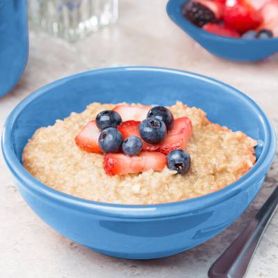 Libbey 903043003 Cantina 18 oz. Blueberry Uncarved Porcelain Oatmeal Bowl
