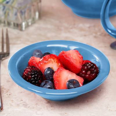 Libbey 903043172 Cantina 4 oz. Blueberry Uncarved Porcelain Fruit Bowl