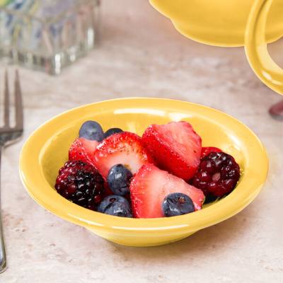 Libbey 903044172 Cantina 4 oz. Saffron Uncarved Porcelain Fruit Bowl