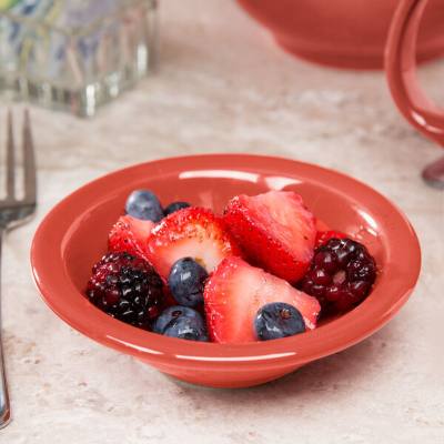 Libbey 903045172 Cantina 4 oz. Cayenne Uncarved Porcelain Fruit Bowl