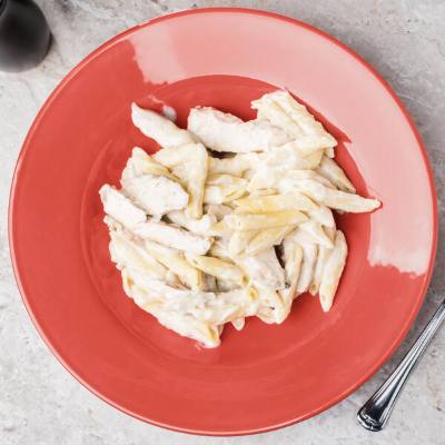 Libbey 903045377 Cantina 21 oz. Cayenne Uncarved Porcelain Pasta Bowl
