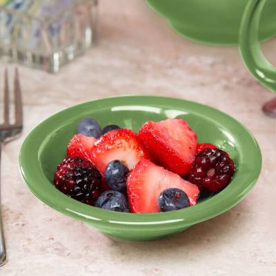 Libbey 903046172 Cantina 4 oz. Sage Uncarved Porcelain Fruit Bowl