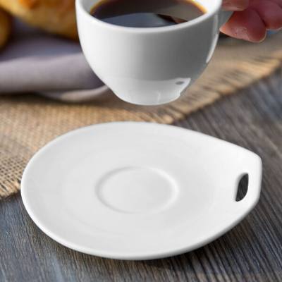 Libbey 905356120 Slenda Practica 4 3/4" x 4 1/2" Royal Rideau White Porcelain Saucer