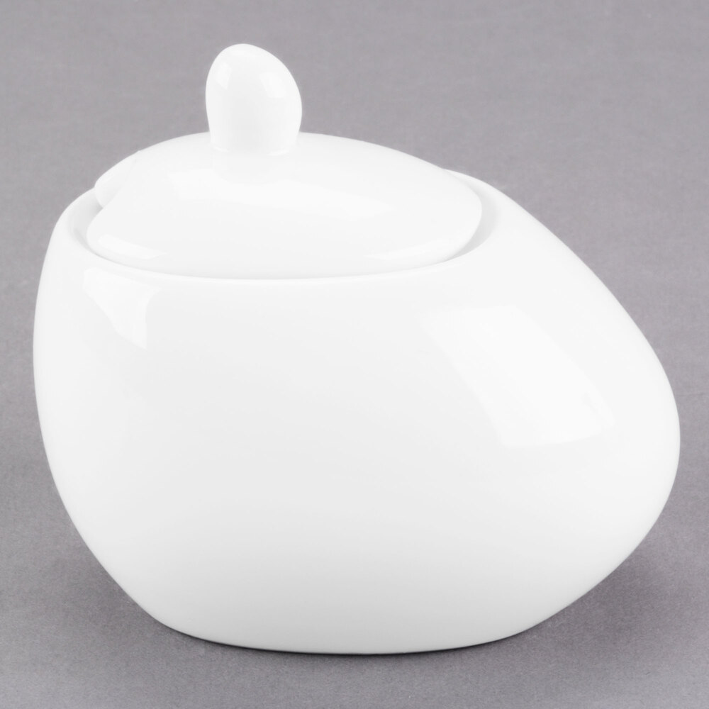Libbey 905356127 Slenda Verve 5 oz. Royal Rideau White Porcelain Sugar Pot - 12/Case