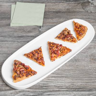 Libbey 905356423 Slenda Verve 15 1/8" x 5 3/4" Royal Rideau White Porcelain Tray