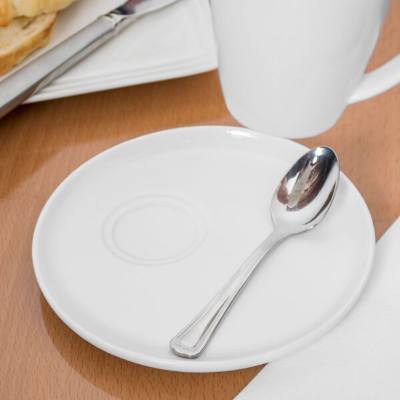 Libbey Slenda 5 1/4" Royal Rideau White Porcelain Double Well Saucer
