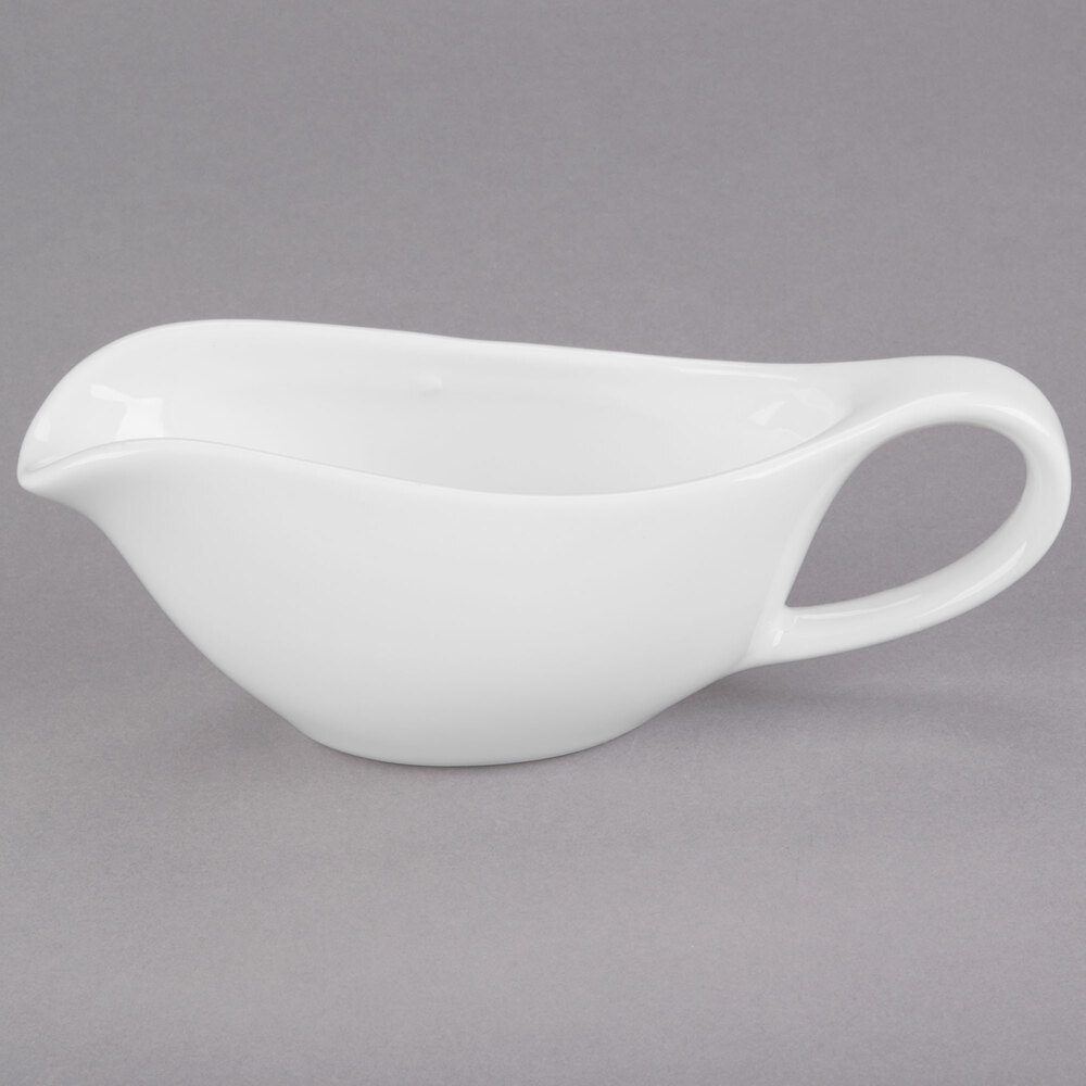 Libbey 905356905 Slenda 3 oz. Royal Rideau White Porcelain Sauce Boat - 12/Case
