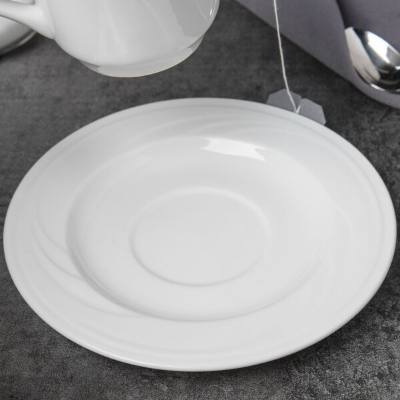 Libbey 905437886 Elan 5 3/4" Round Royal Rideau White Porcelain Tea Saucer