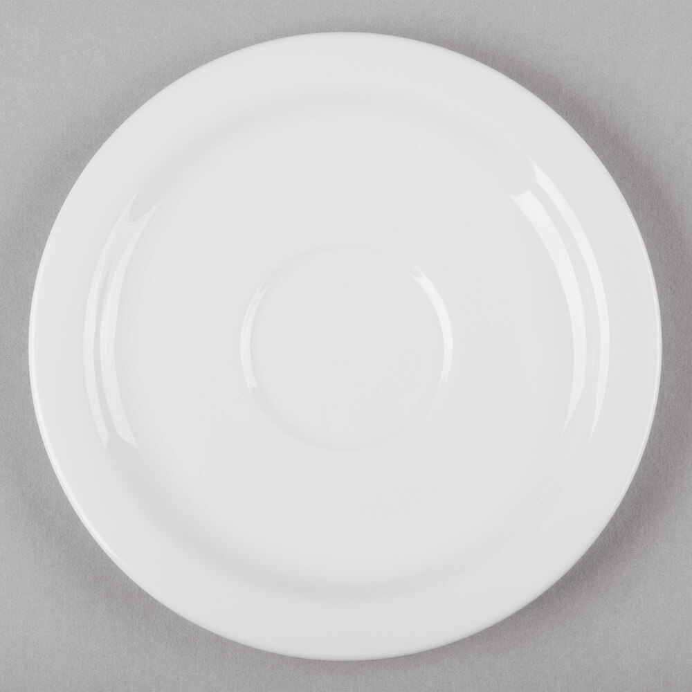Reserve by Libbey 911190031 International 6 1/8" Bone China Round Stacking Tea Saucer - 36/Case