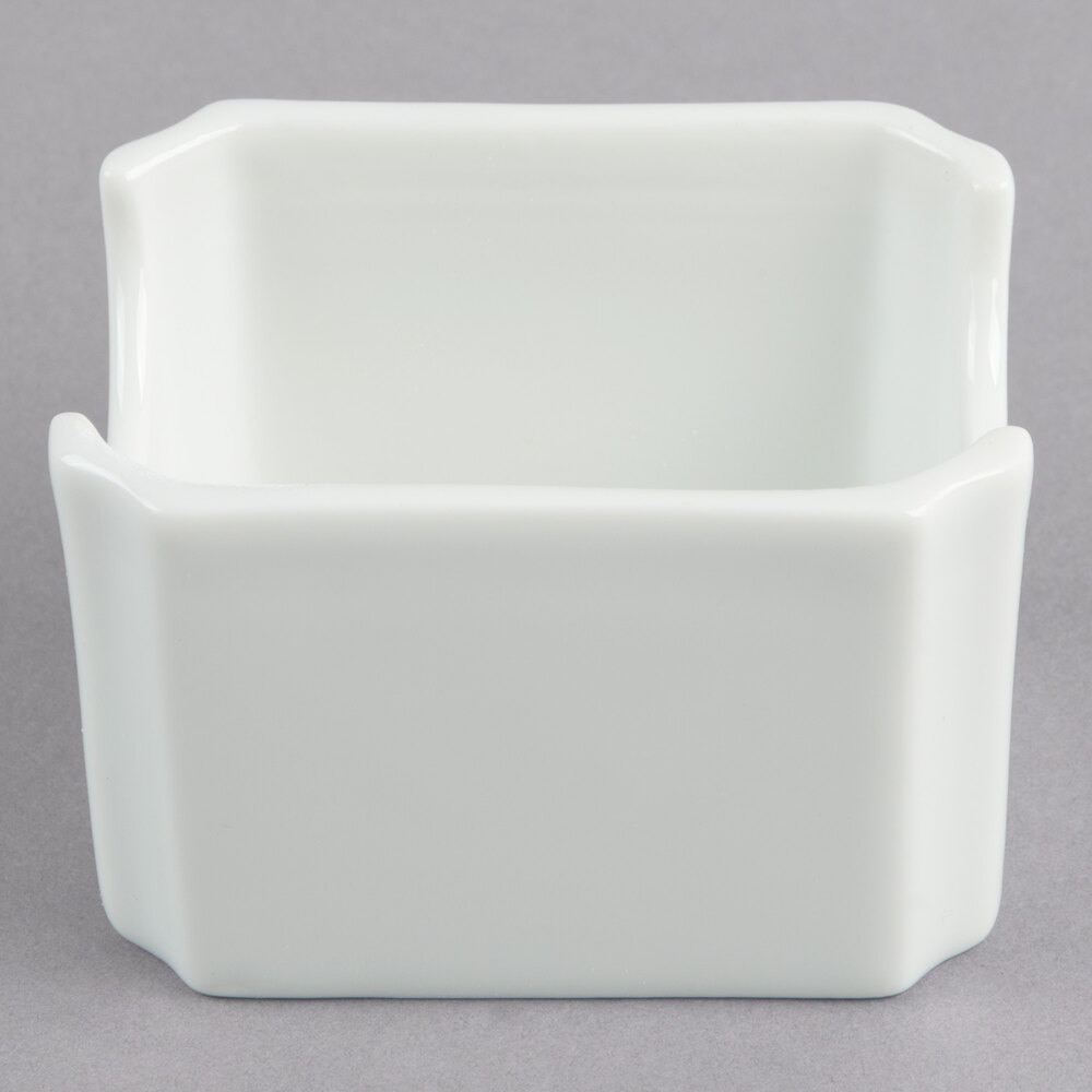 Libbey 911194014 Reflections 3 1/4" Aluma White Porcelain Sugar Caddy - 24/Case