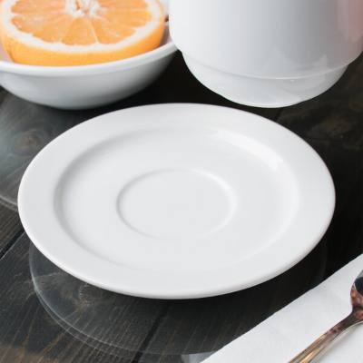 Libbey 911194017 Reflections 5 7/8" Aluma White Porcelain Tea Saucer