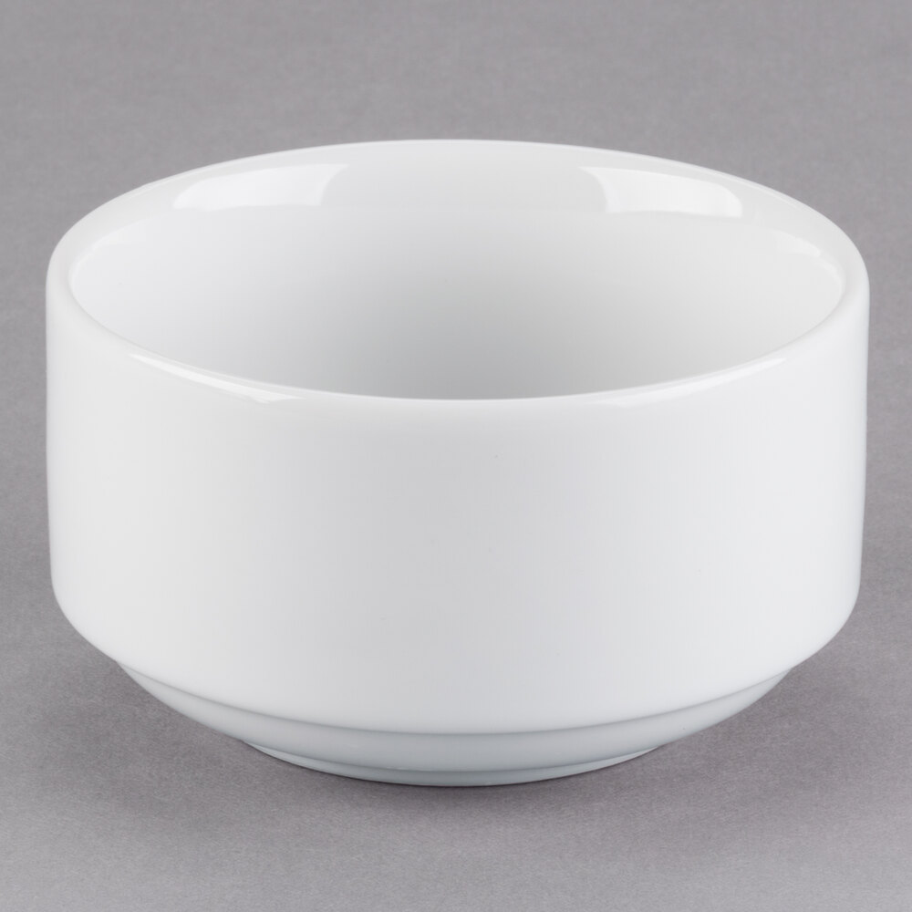 Libbey 911194019 Reflections 11 oz. Aluma White Porcelain Stackable Bouillon - 36/Case