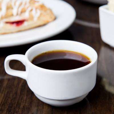 Libbey 911194022 Reflections 4 oz. Aluma White Porcelain Stackable Espresso Cup