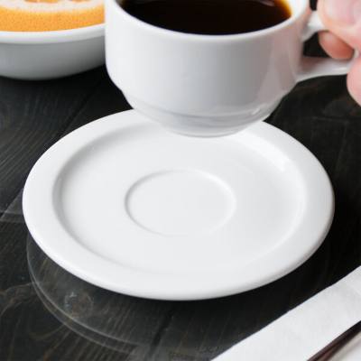 Libbey 911194023 Reflections 5" Aluma White Porcelain Tea / Espresso Saucer