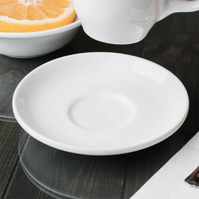 Libbey 911194031 Reflections 5 7/8" Aluma White Porcelain Tea Saucer / Coupe