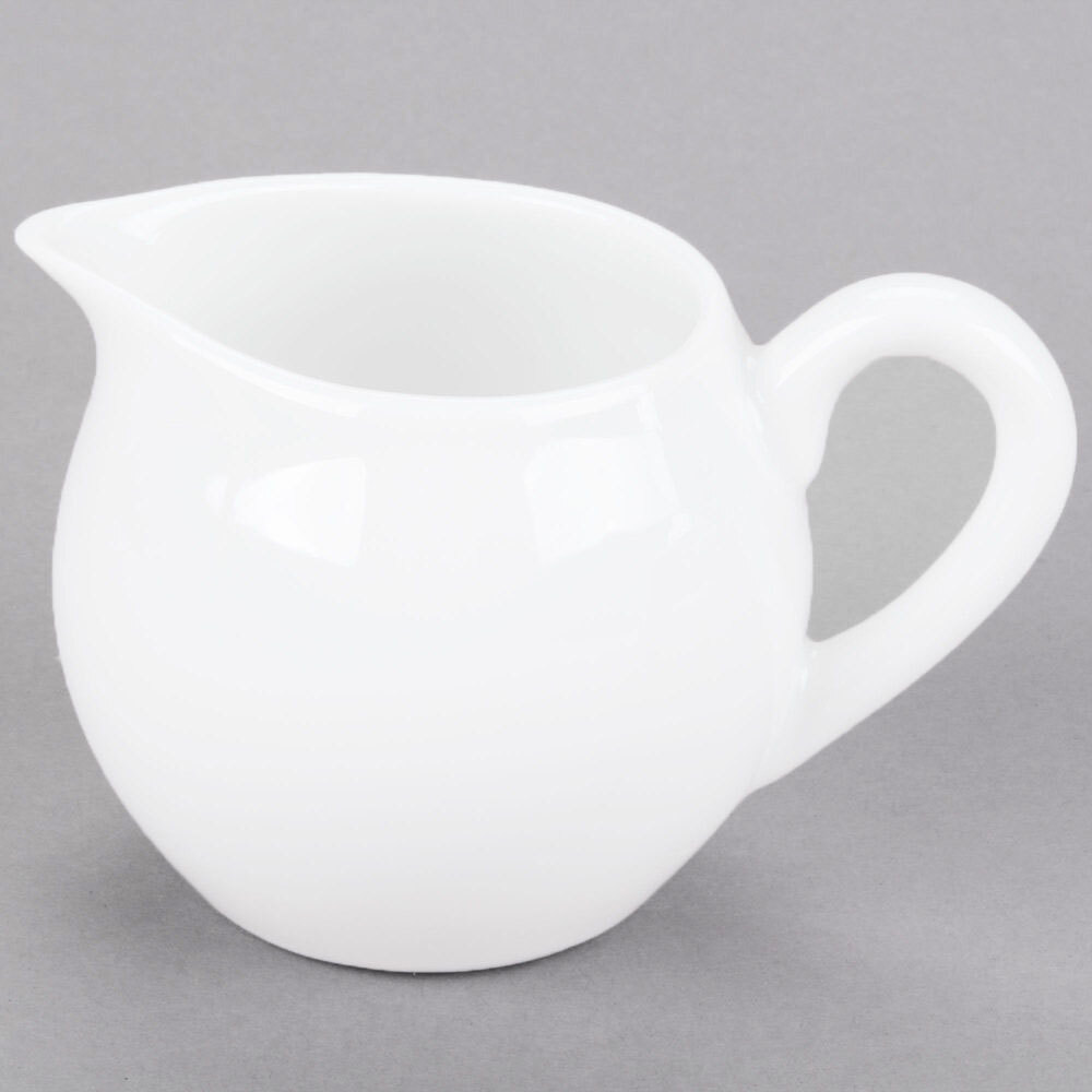 Libbey 911194034 Reflections 5.5 oz. Aluma White Porcelain Creamer - 24/Case