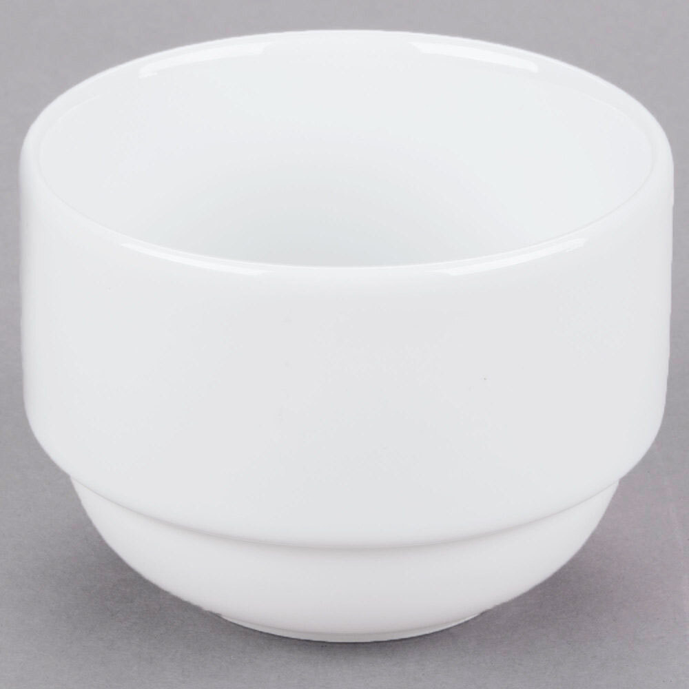 Libbey 911194038 Reflections 8 oz. Aluma White Porcelain Stackable Bouillon - 36/Case
