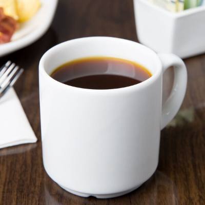 Libbey 911194044 Reflections 10 oz. Aluma White Porcelain Stackable Mug