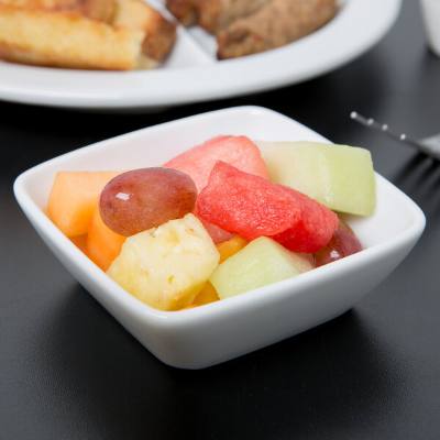 Libbey 911194433 Chef's Selection 5 oz. Aluma White Porcelain Square Bowl