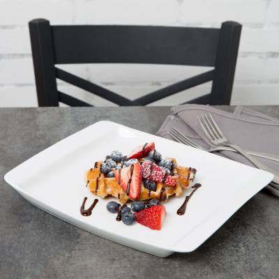 Libbey 911194490 Chef's Selection 11 1/4" x 9 3/8" Aluma White Porcelain Handled Platter