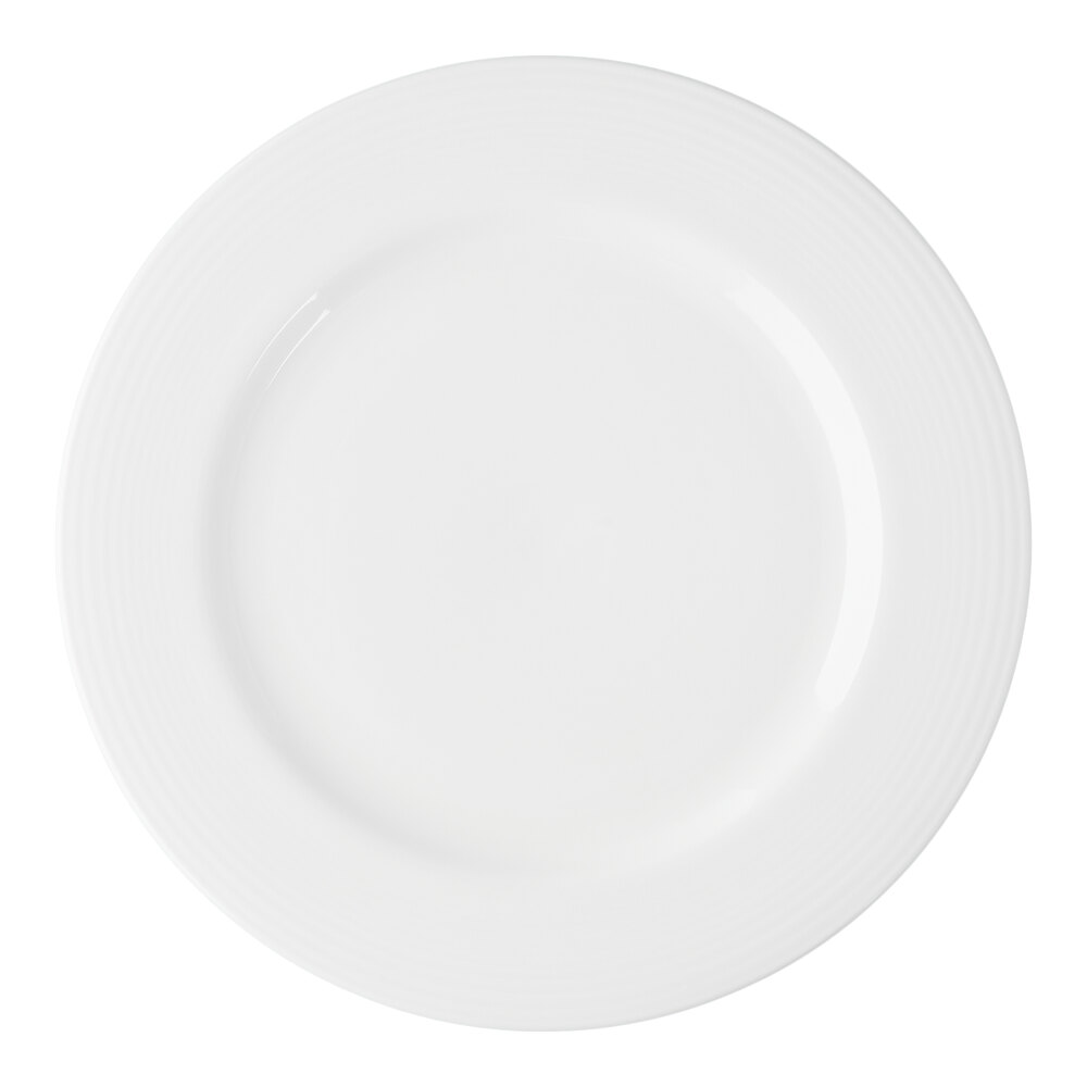 Reserve by Libbey 911196001 Repetition 12 1/4" Aluma White Porcelain Plate - 12/Case
