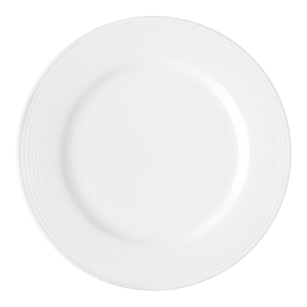 Reserve by Libbey 911196004 Repetition 9 1/4" Aluma White Porcelain Plate - 12/Case