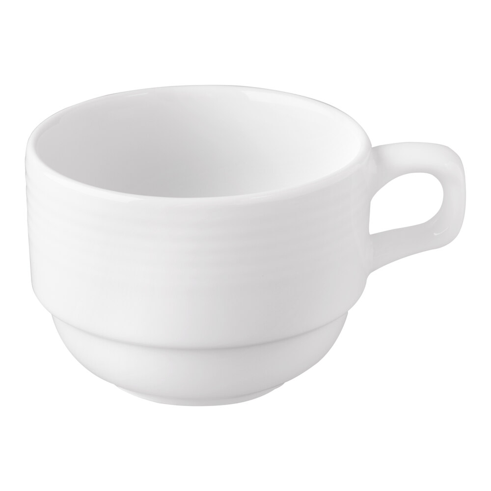 Reserve by Libbey 911196016 Repetition 8 oz. Aluma White Porcelain Stackable Cup - 36/Case