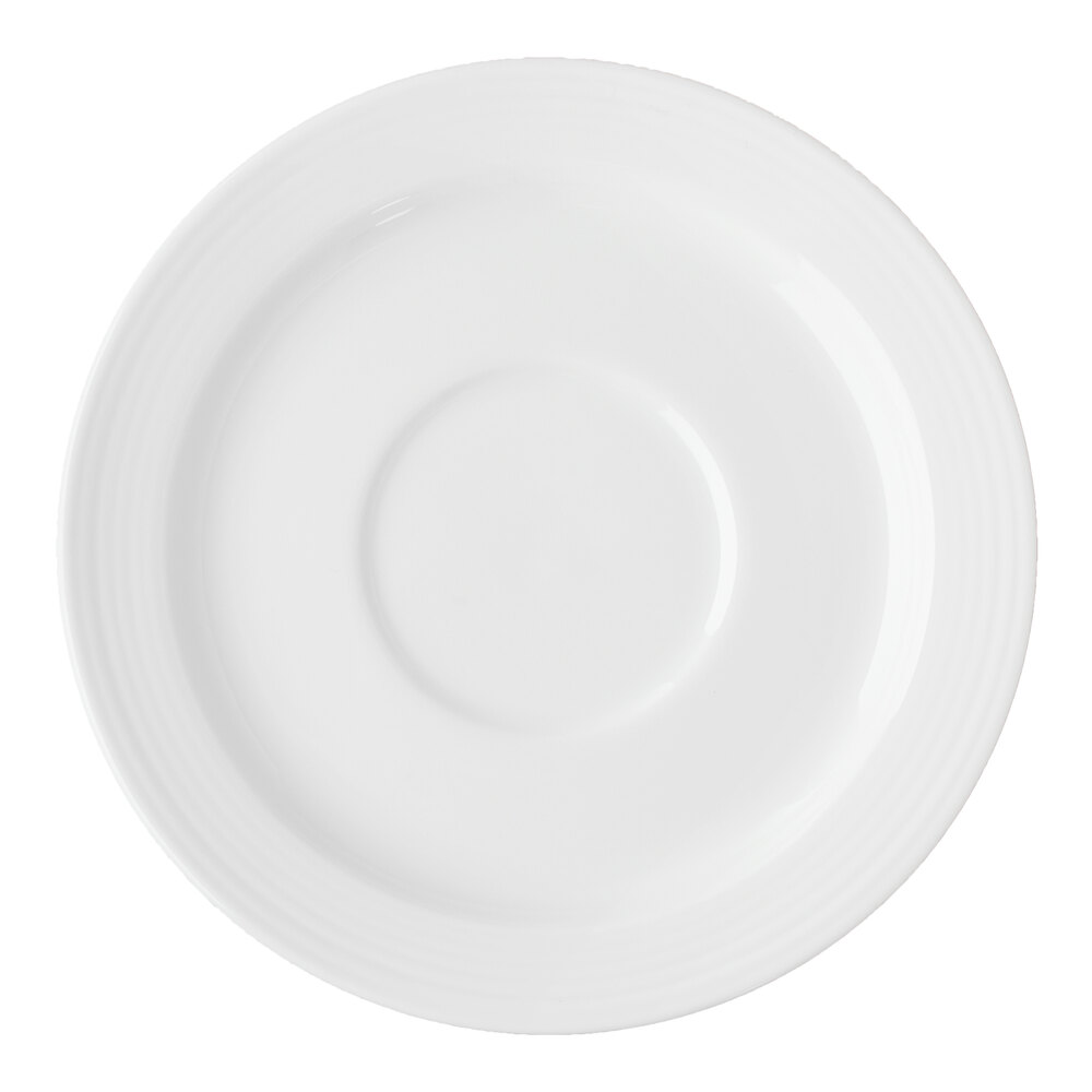 Reserve by Libbey 911196017 Repetition 5 7/8" Aluma White Porcelain Stacking Saucer - 36/Case