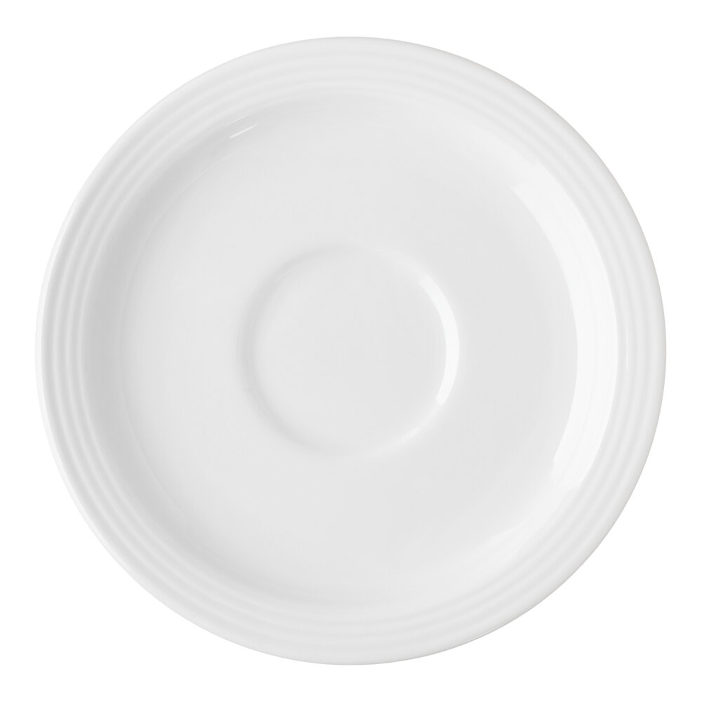 Reserve by Libbey 911196021 Repetition 5 5/8" Aluma White Porcelain Tea Saucer - 36/Case