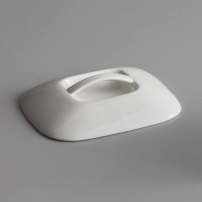 Libbey 935356117 Slenda 16 oz. Royal Rideau White Porcelain Rectangular Crock Lid